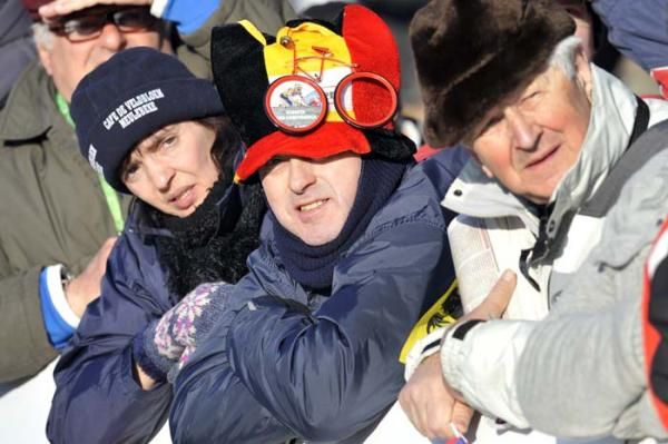 Fans had a variety of hats to keep the heat in.