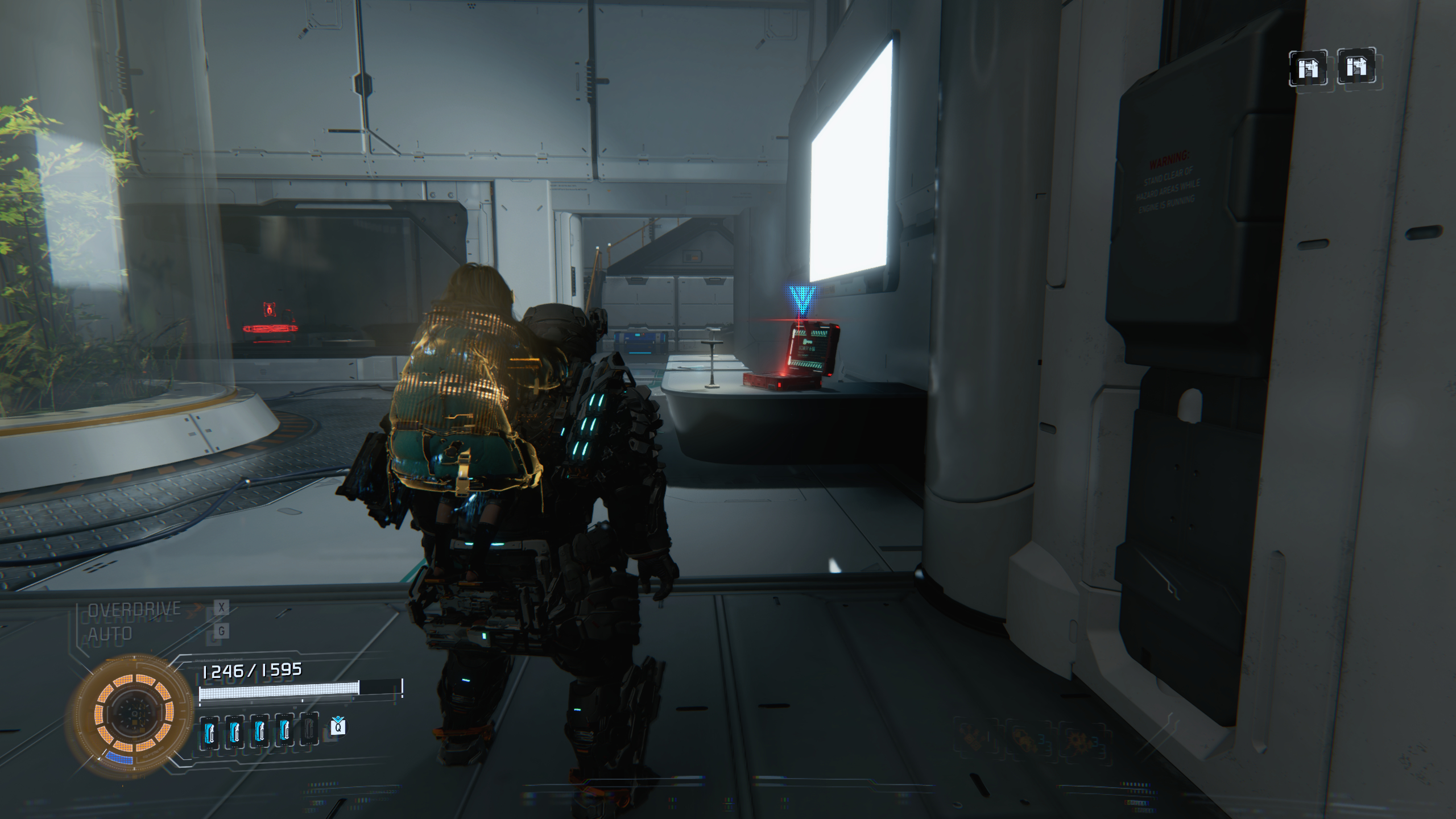 Pragmata Red Zone Gate Keys: A player looking at a Red Gate Key in a laptop in the Eco Modeling Lab.