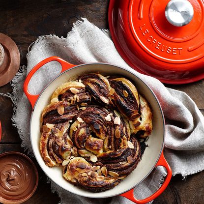 Le Creuset orange cast iron pot