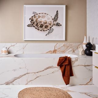 Ca'Pietra marble bath and matching floor