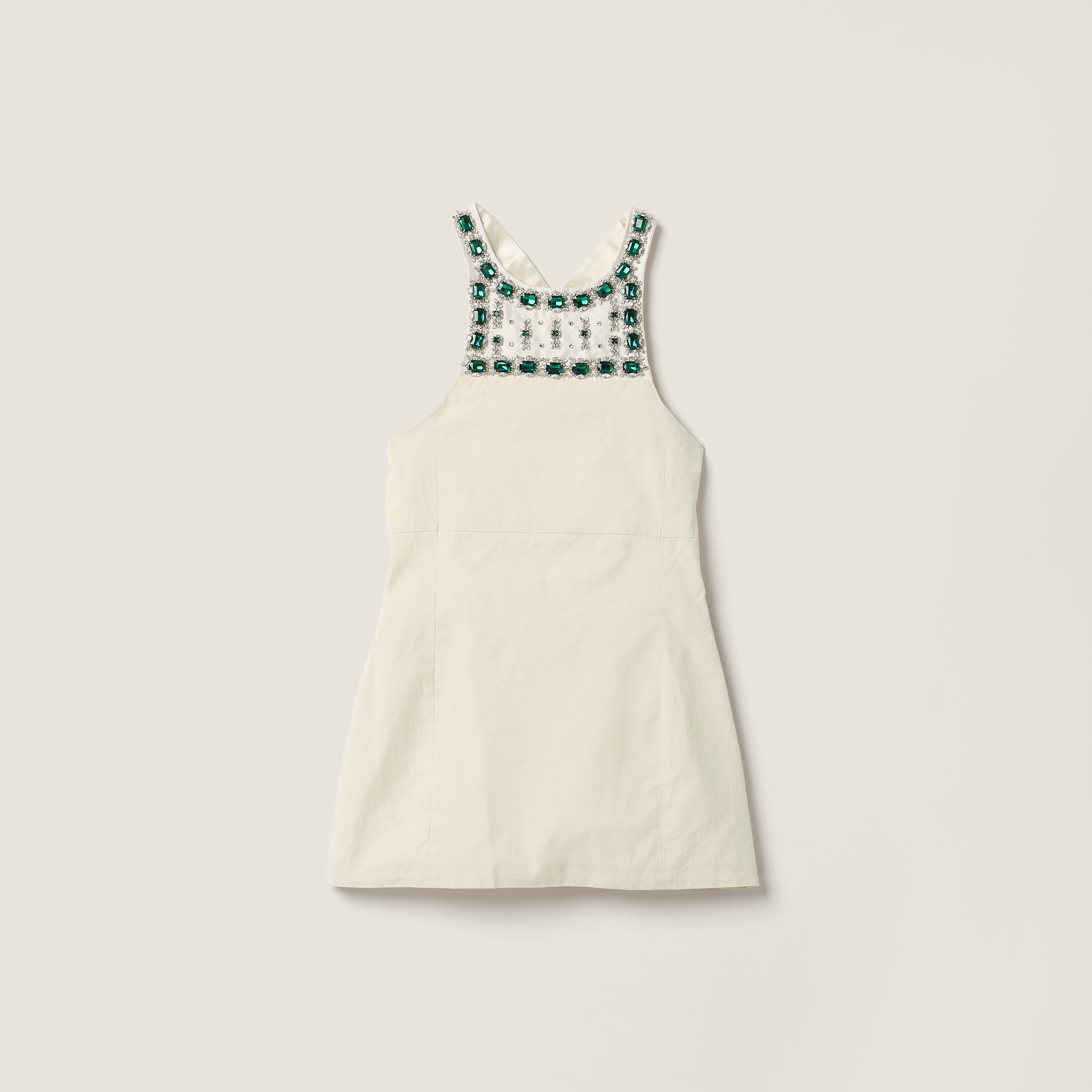 Embellished Canvas Apron Dress