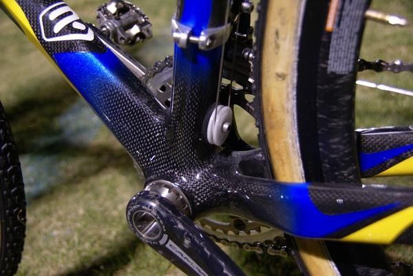 Plenty of carbon fiber here helps keep Page moving forward.