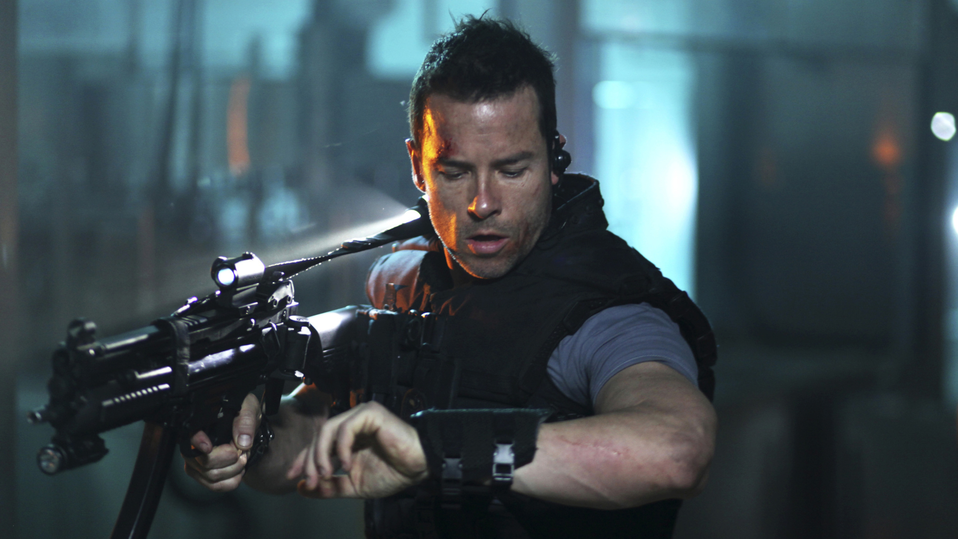 Captura de tela do filme de ficção científica sobre prisão "Bloqueio"