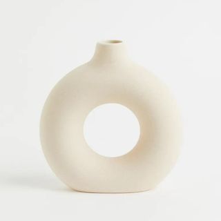Cream ceramic vase cut out