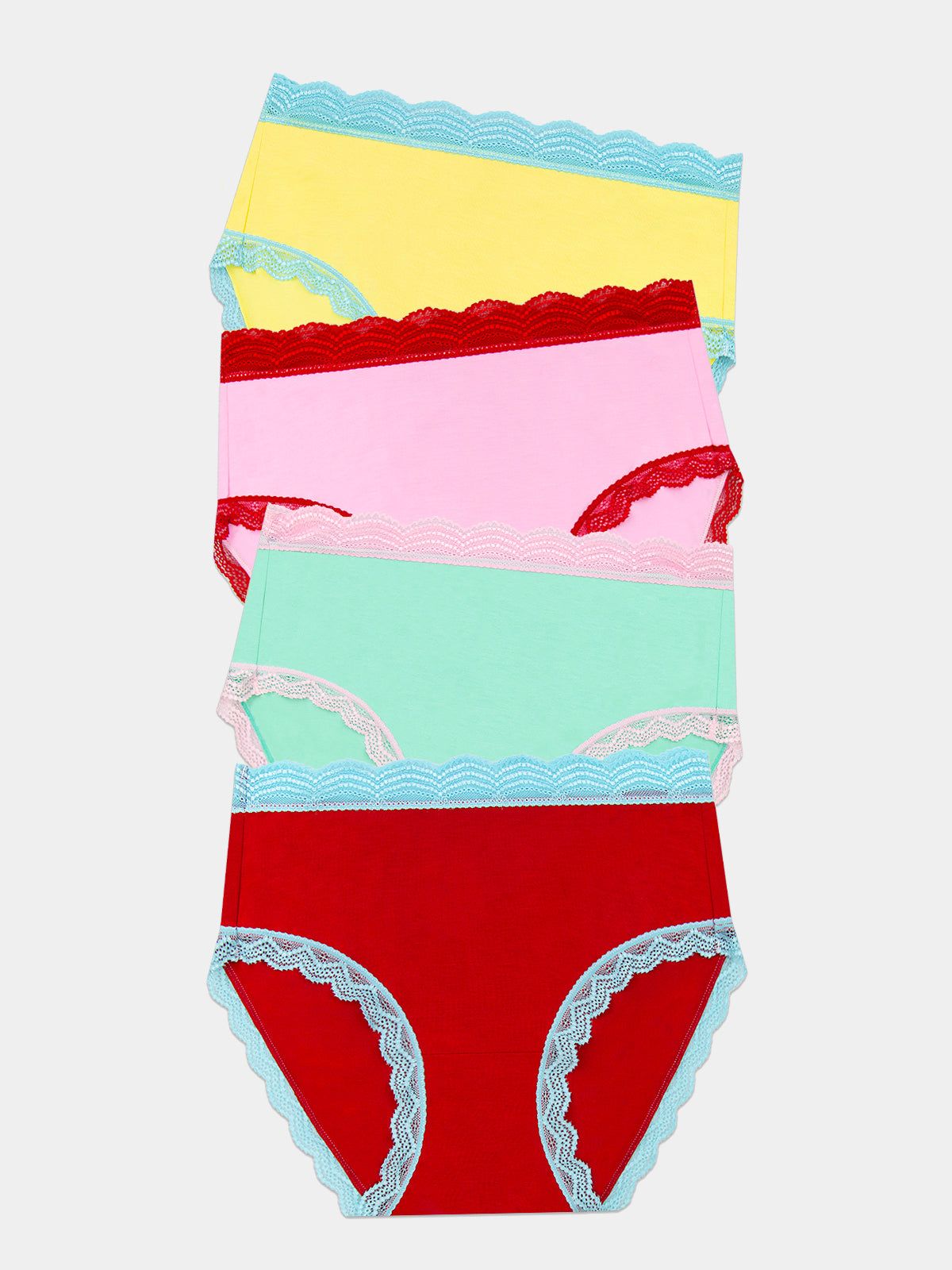 High Rise Knicker Four Pack - Bon Bon Brights