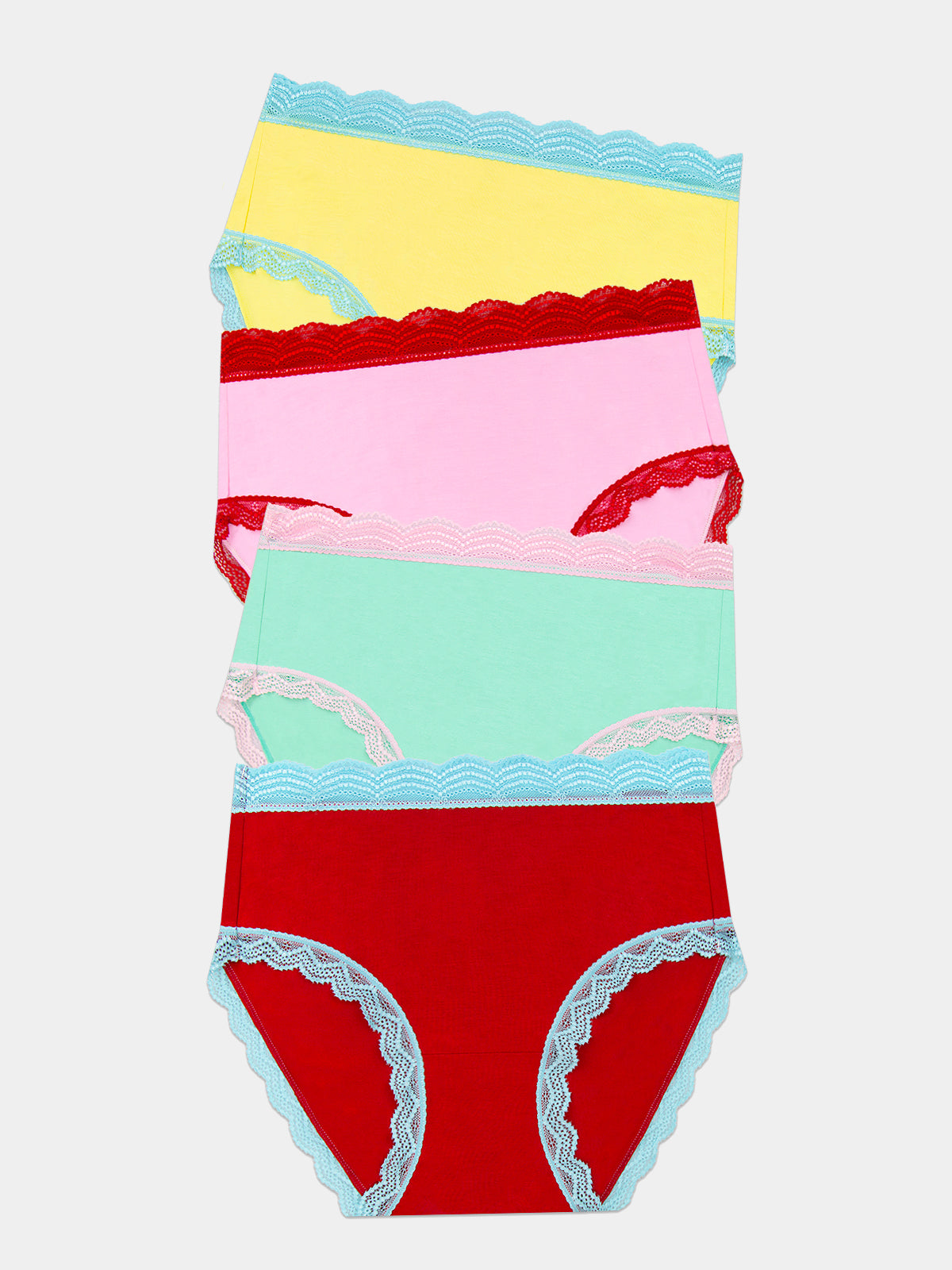 High Rise Knicker Four Pack - Bon Bon Brights