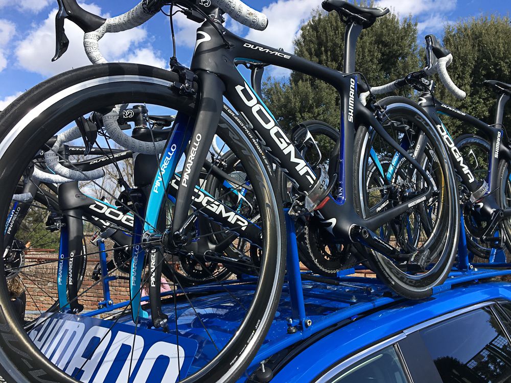 The Shimano neutral service was loaded with these Pinarello Dogma bikes