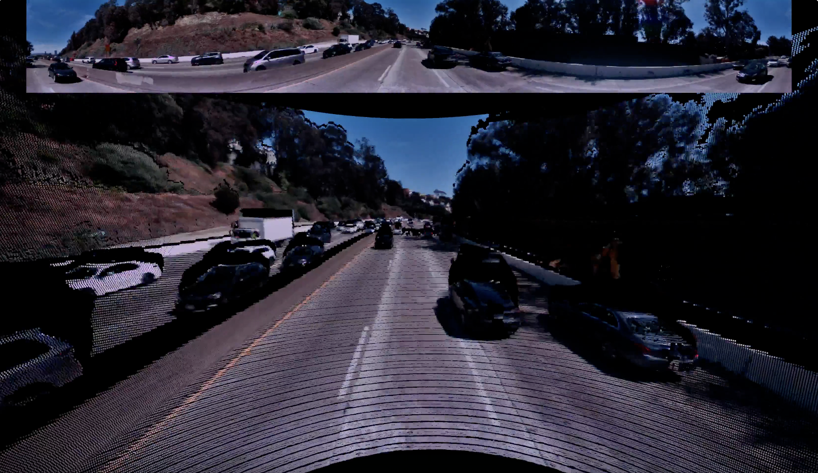 A representation of the data the Ouster Rev8 can "see"