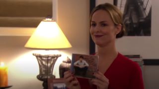 Jan (Melora Hardin) shows off a CD made by her former assistant, Hunter