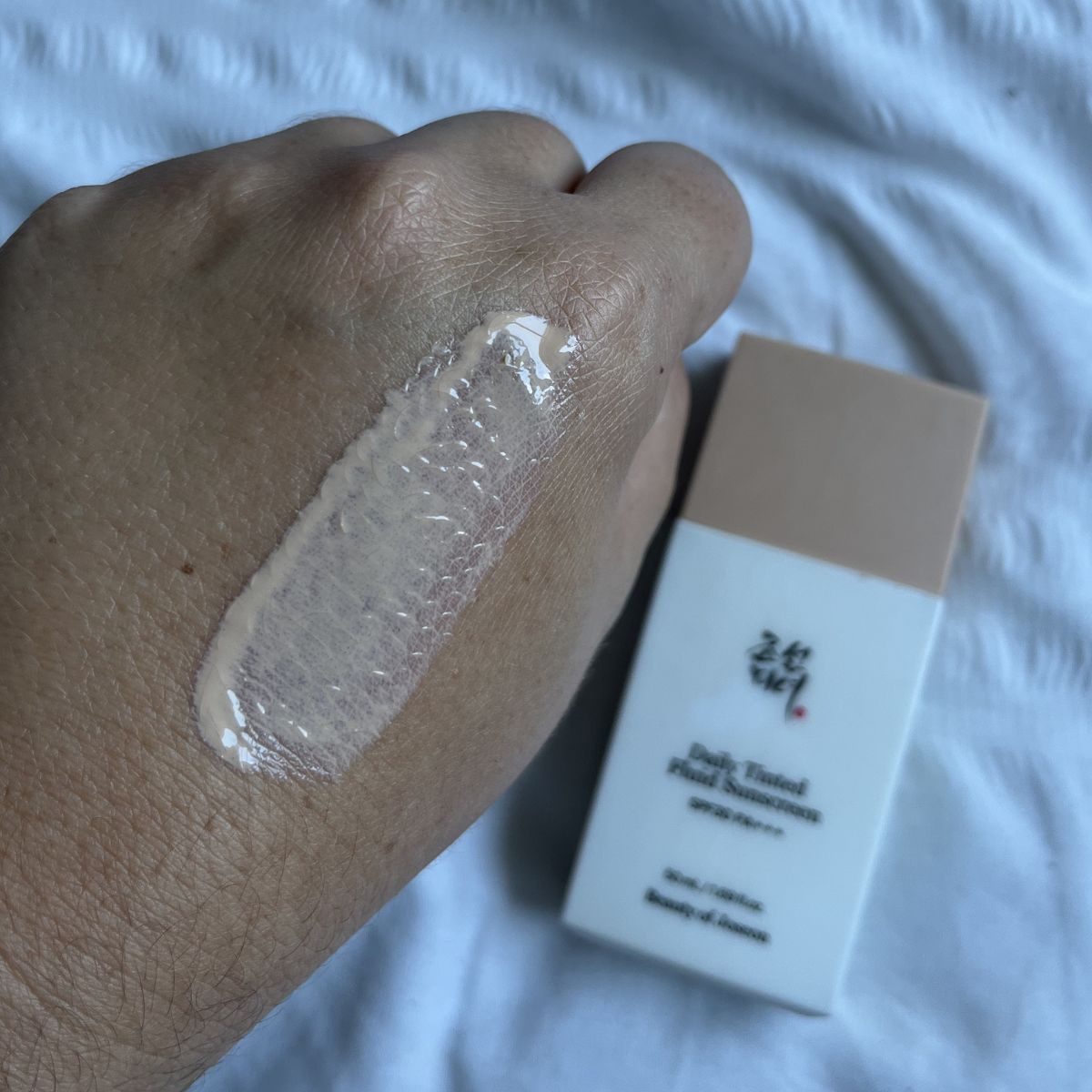 swatch of beauty of joseon tinted spf