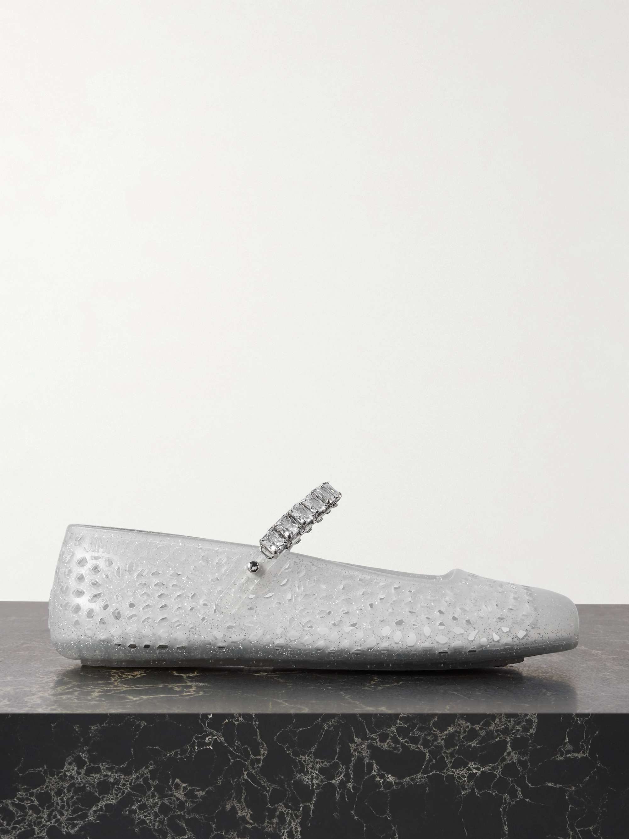 The Jelly Crystal-Embellished Glittered Tpu Ballet Flats