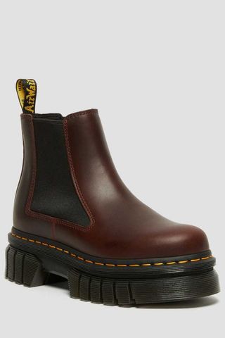 brown platform chelsea boots