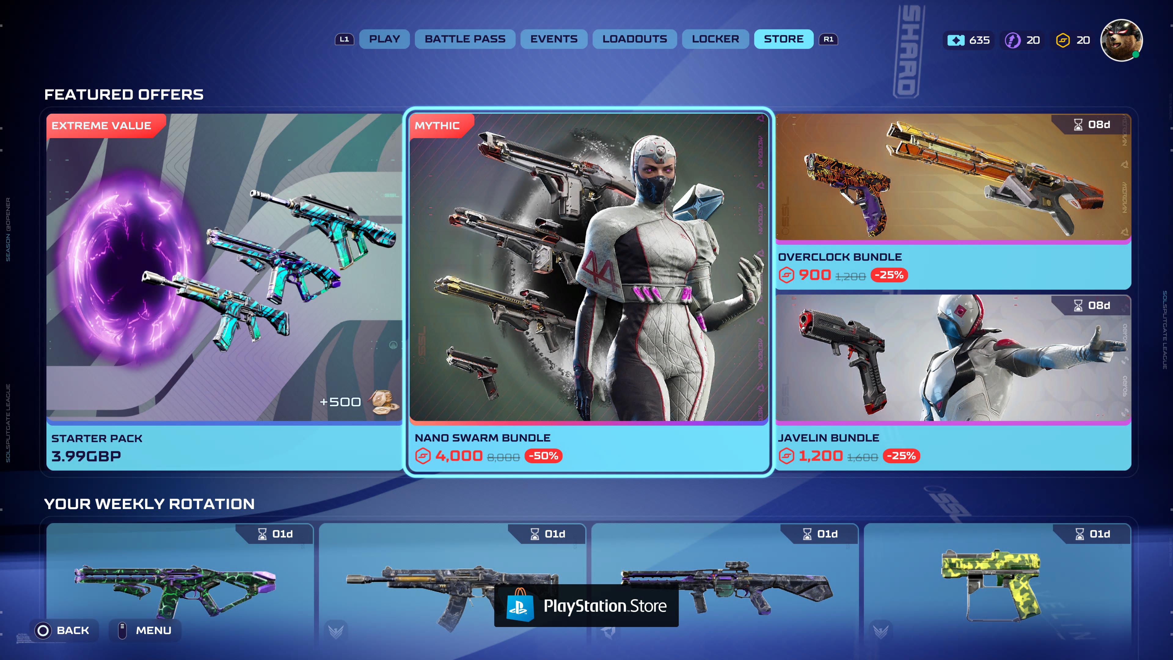The shop in Splitgate 2