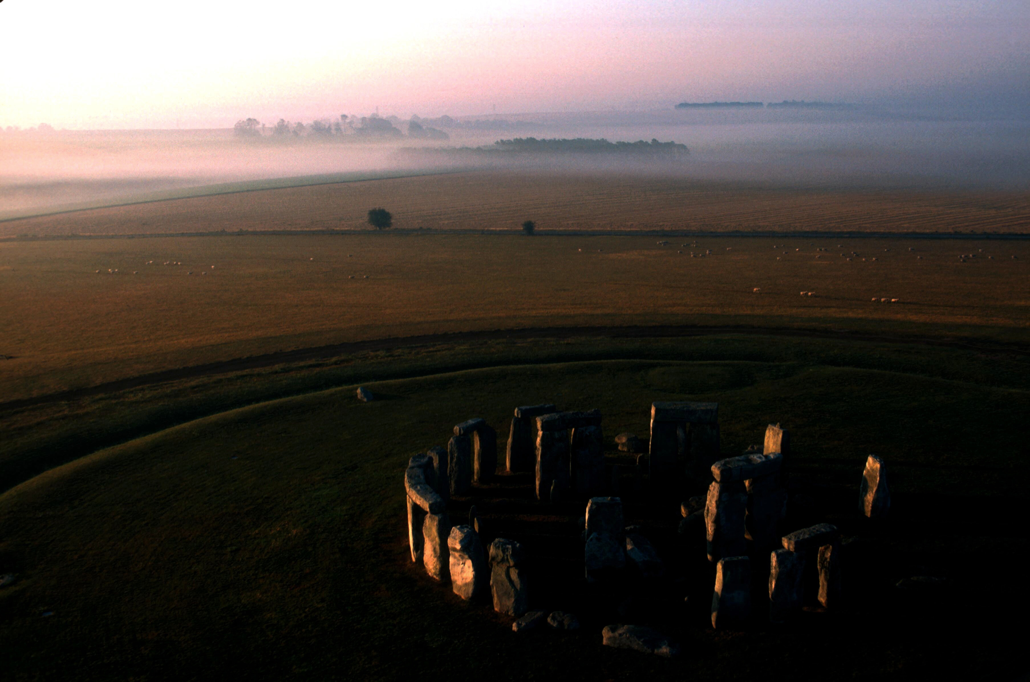 Aerial view of Stonehenge, Wiltshire.