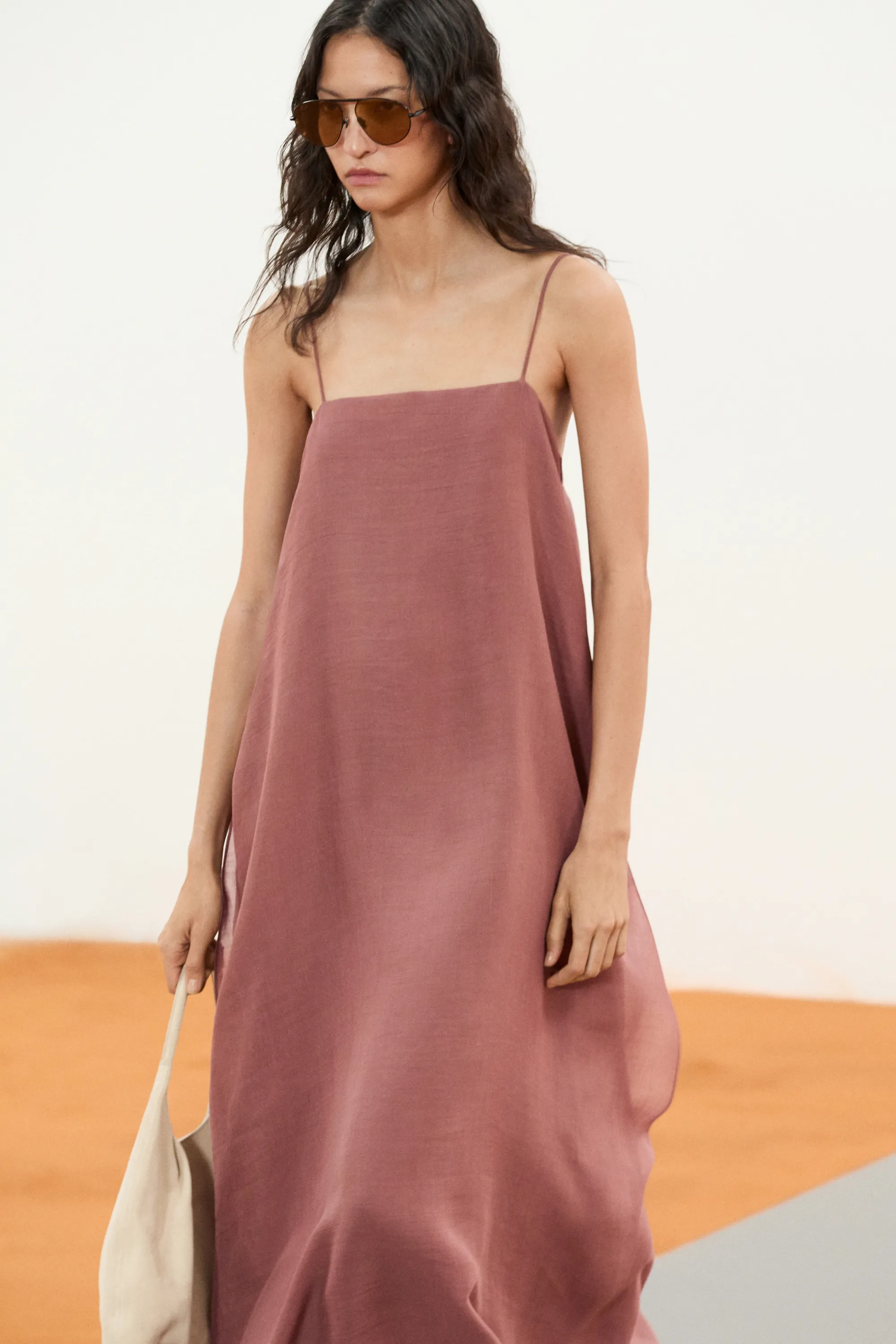 Massimo Dutti, Flowing Double-Layer Midi Dress