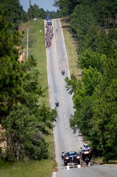 A view of the gap between the break and the field
