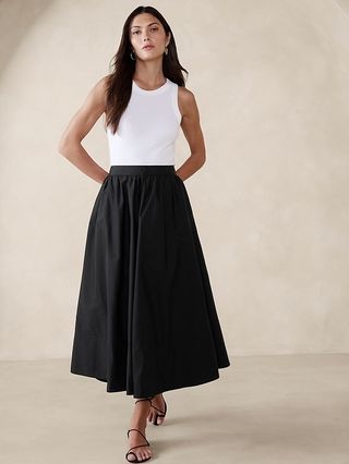 Ariella Poplin Midi Skirt