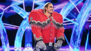 Joel Dommett with Charlie Simpson after being unmasked as Rhino on The Masked Singer UK season 4