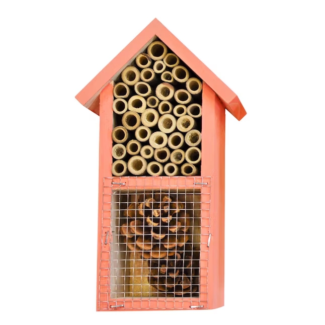 Lowe's coral wooden bee hotel Lowe's coral wooden bee hotel