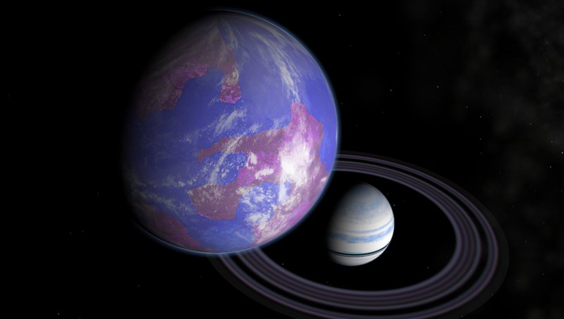 Hypothetical planet and exomoon