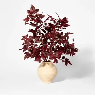 Potted Fall Leaf Arrangement in Vase Burgundy - Threshold™ Designed With Studio Mcgee