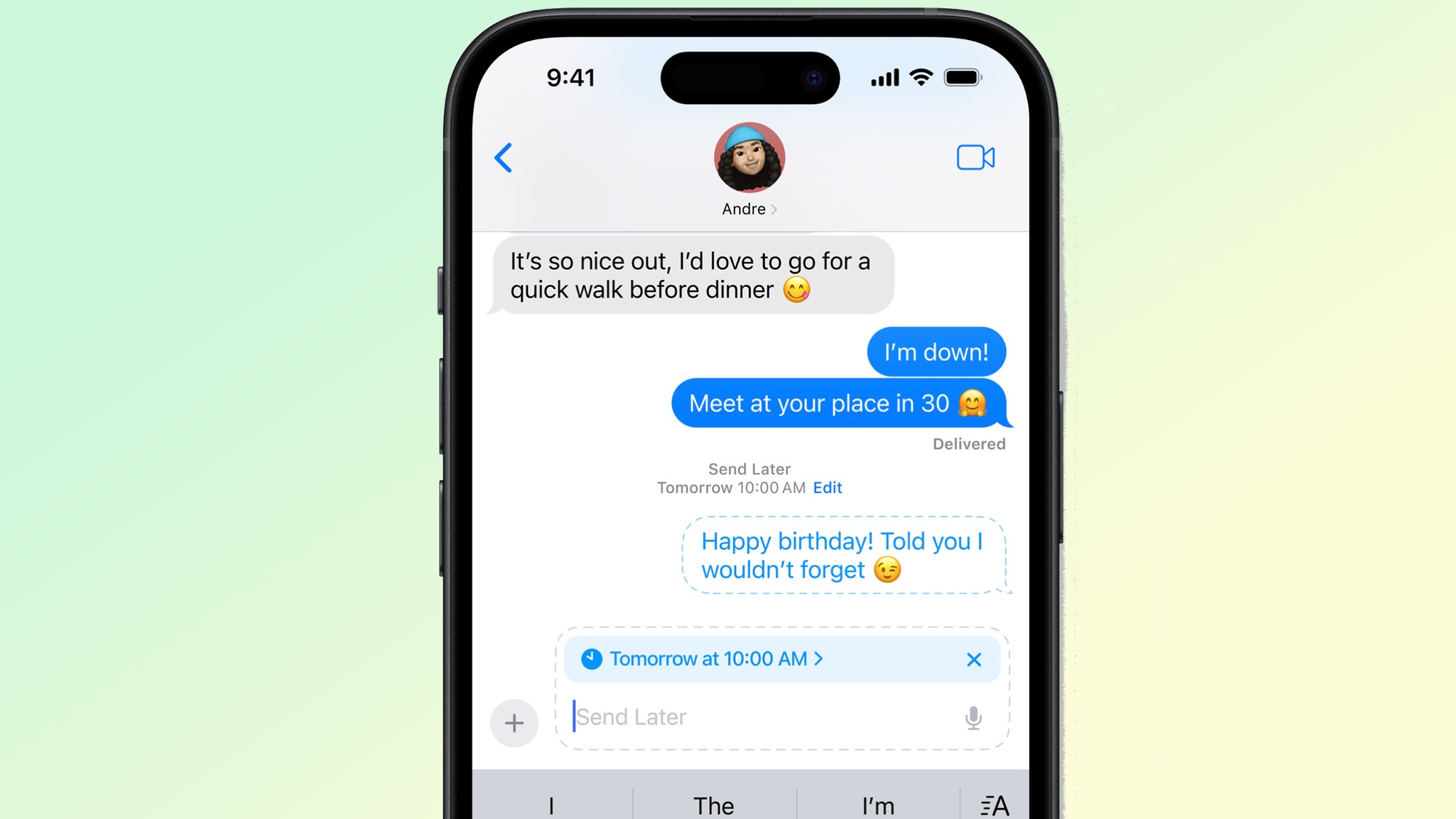 Scheduled text messages in the iOS 18 Messages app