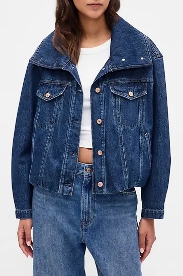 Gap, Denim Oversized Bubble Jacket