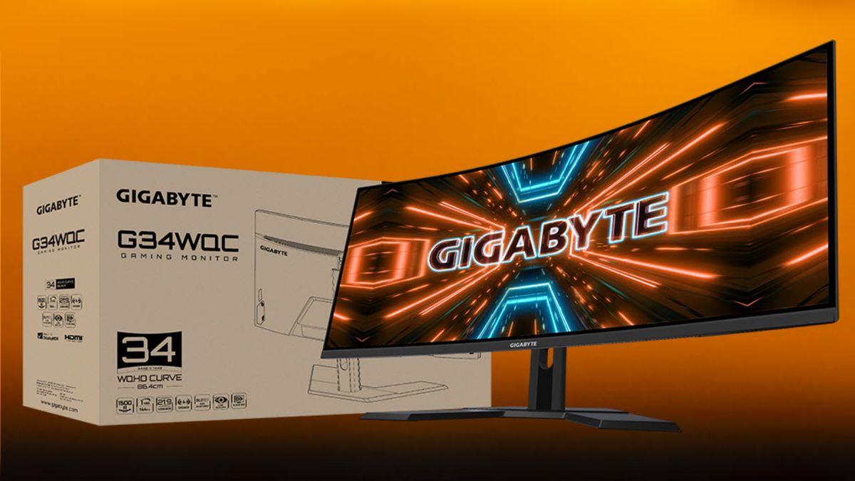 GIGABYTE G34WQC A 34 144Hz Ultra-Wide Curved Gaming Monitor, 3440 x 1440  VA 1500R , 1ms (MPRT) Response Time, 90% DCI-P3, VESA Display HDR400
