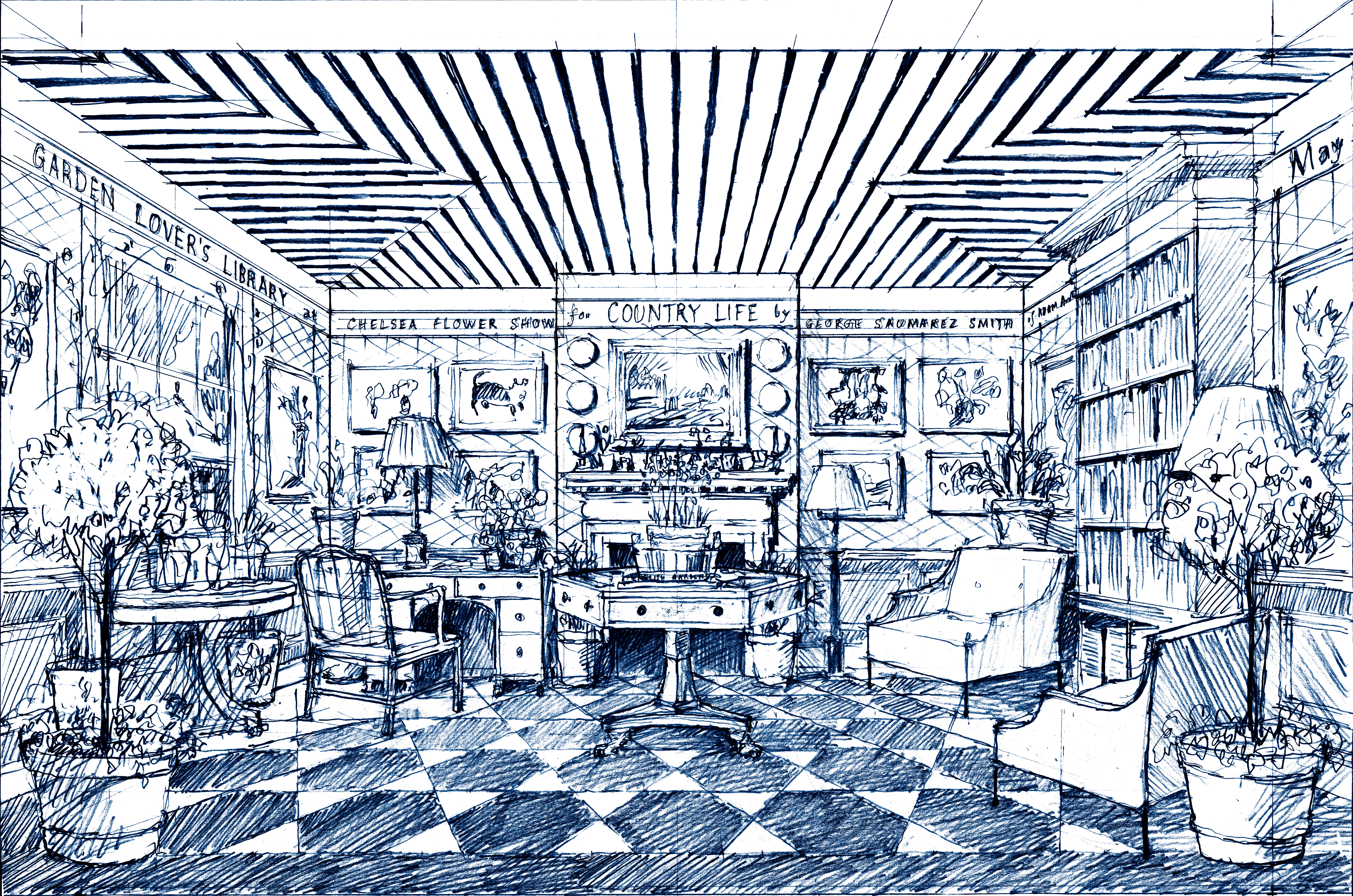 Chelsea Flower Show stand illustration