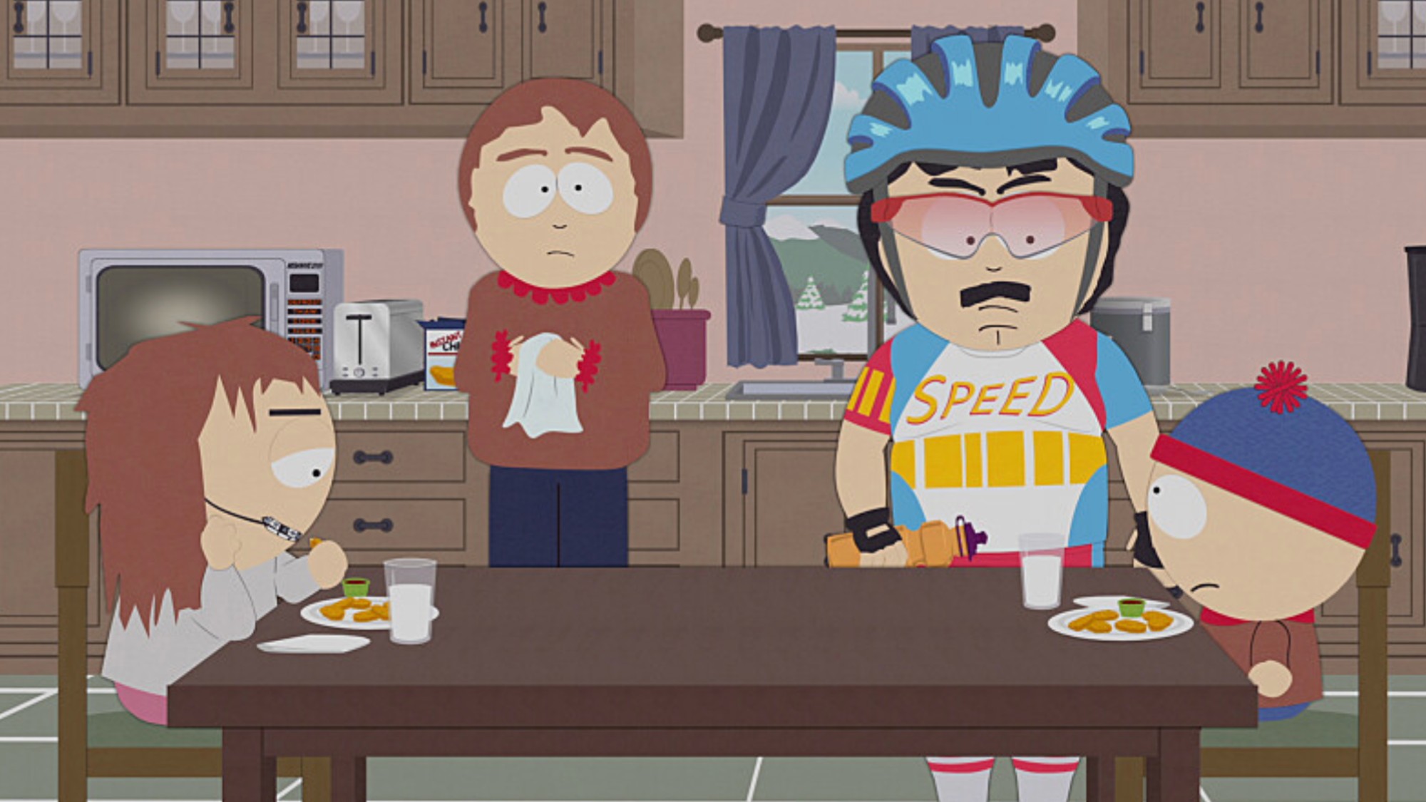Randy talks to the family about the ebikes plaguing the town of South America. 
