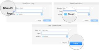Enter a library name, then select Music, then click Save