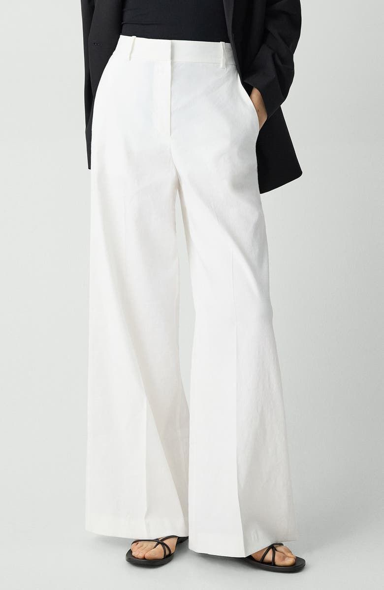 Linen Blend Wide Leg Pants