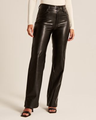 Abercrombie & Fitch + Curve Love Vegan Leather 90s Relaxed Pant