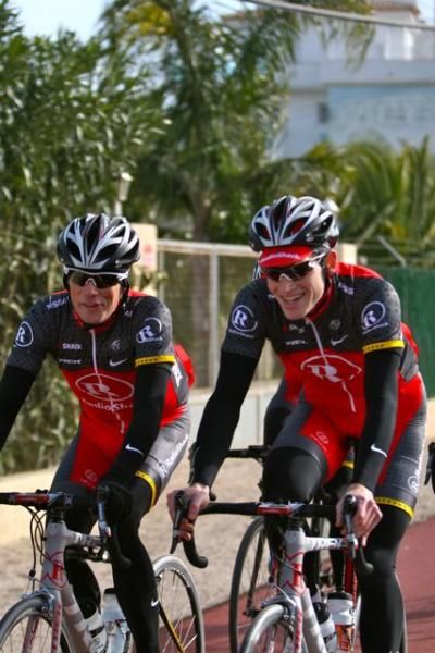 Chris Horner enjoying the sunny morning in Spain