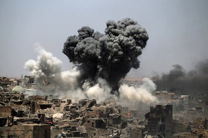 A July airstrike in Mosul.