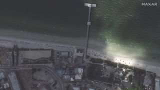 The fishing pier in Fort Myers, Florida, before the arrival of Hurricane Ian.