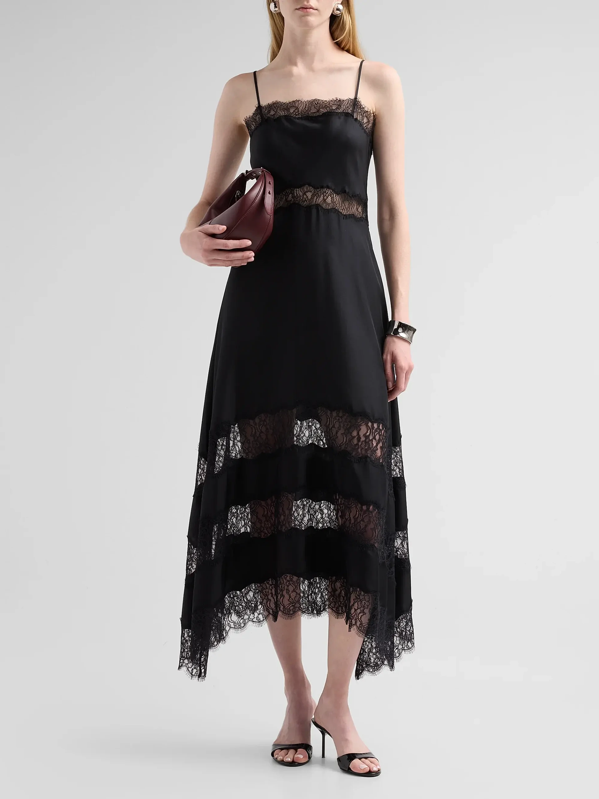 Coco Lace-Trimmed Silk Dress