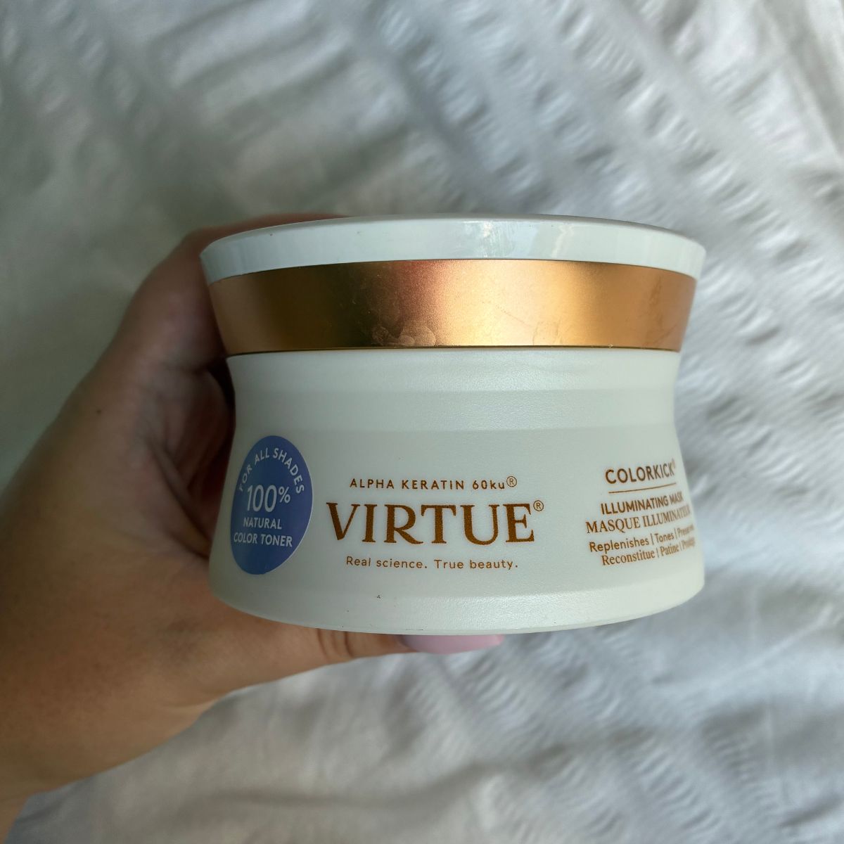 best hair repair mask from Virtue, tested by Marie Claire UK