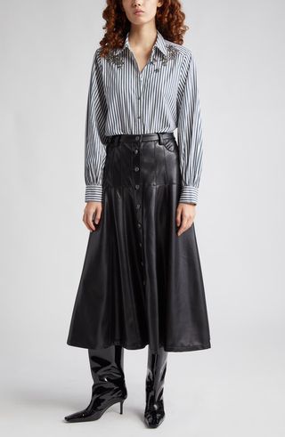 Veena Faux Leather Skirt