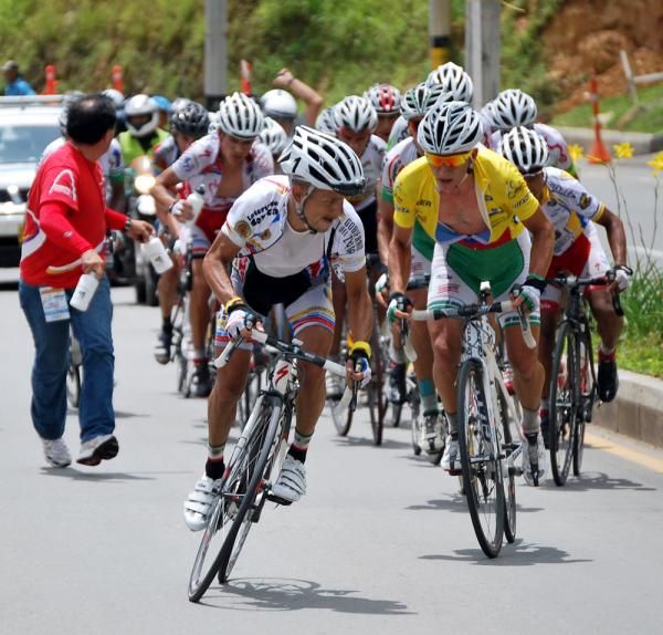 Jose Rujano (Loteria de Boyaca) makes a move from the front of the peloton