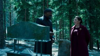 Scene from the Marvel TV show Secret Invasion. Here we see a still from Secret Invasion season 1 episode 5 - Fury's secret cache in Finland.