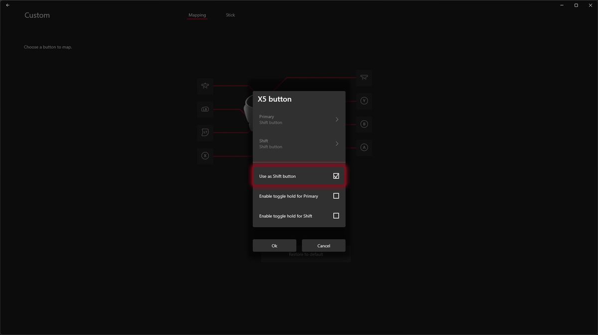 Xbox Adaptive Joystick settings in Xbox Accessories app on Windows 11