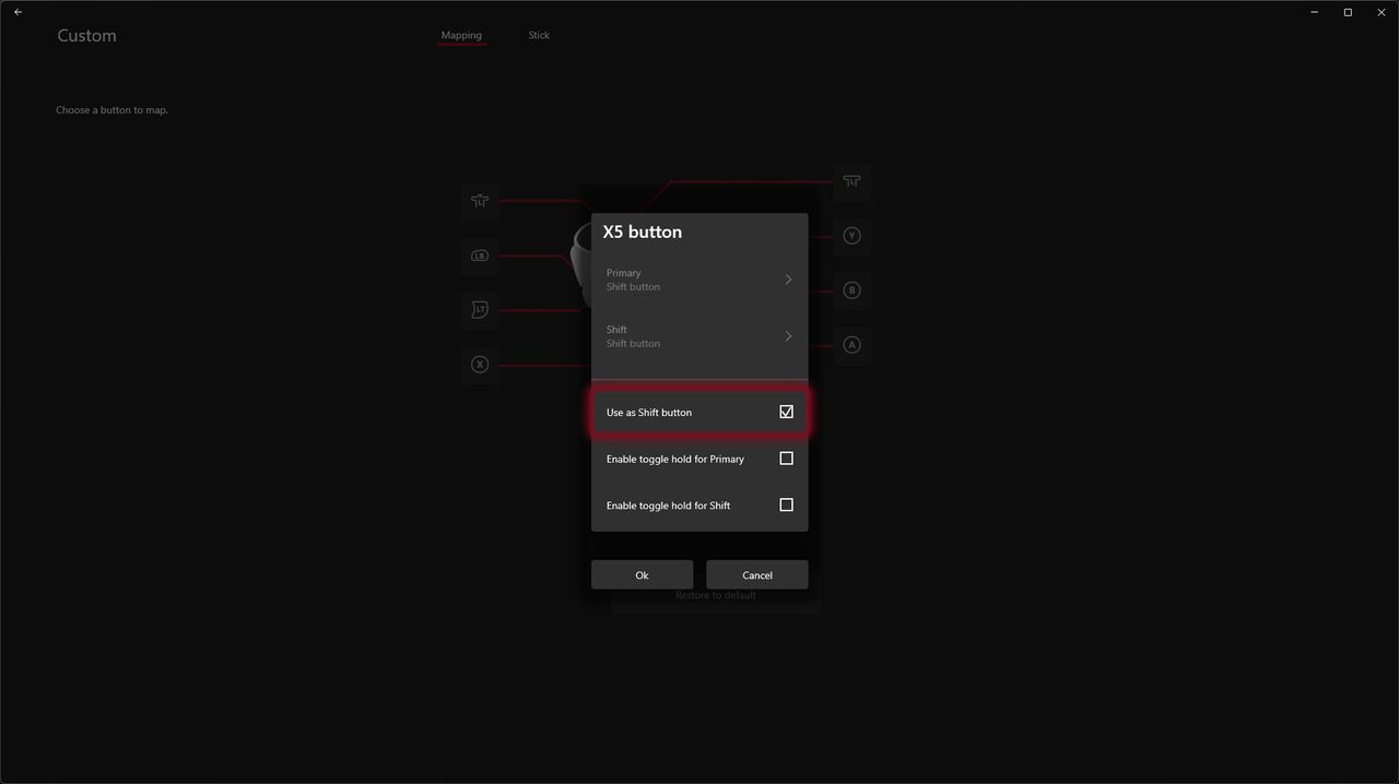 Xbox Adaptive Joystick settings in Xbox Accessories app on Windows 11