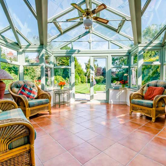 glass doors and windows with garden