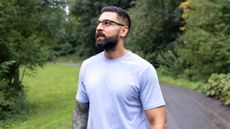 Man wearing T-shirt in park