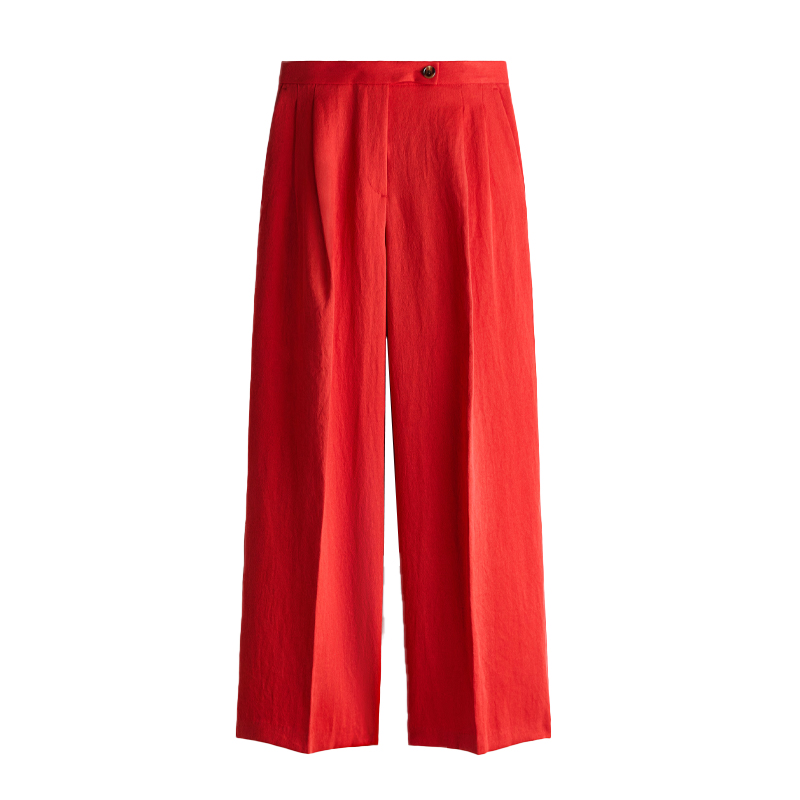 red wide leg trousers, H&amp;amp;M