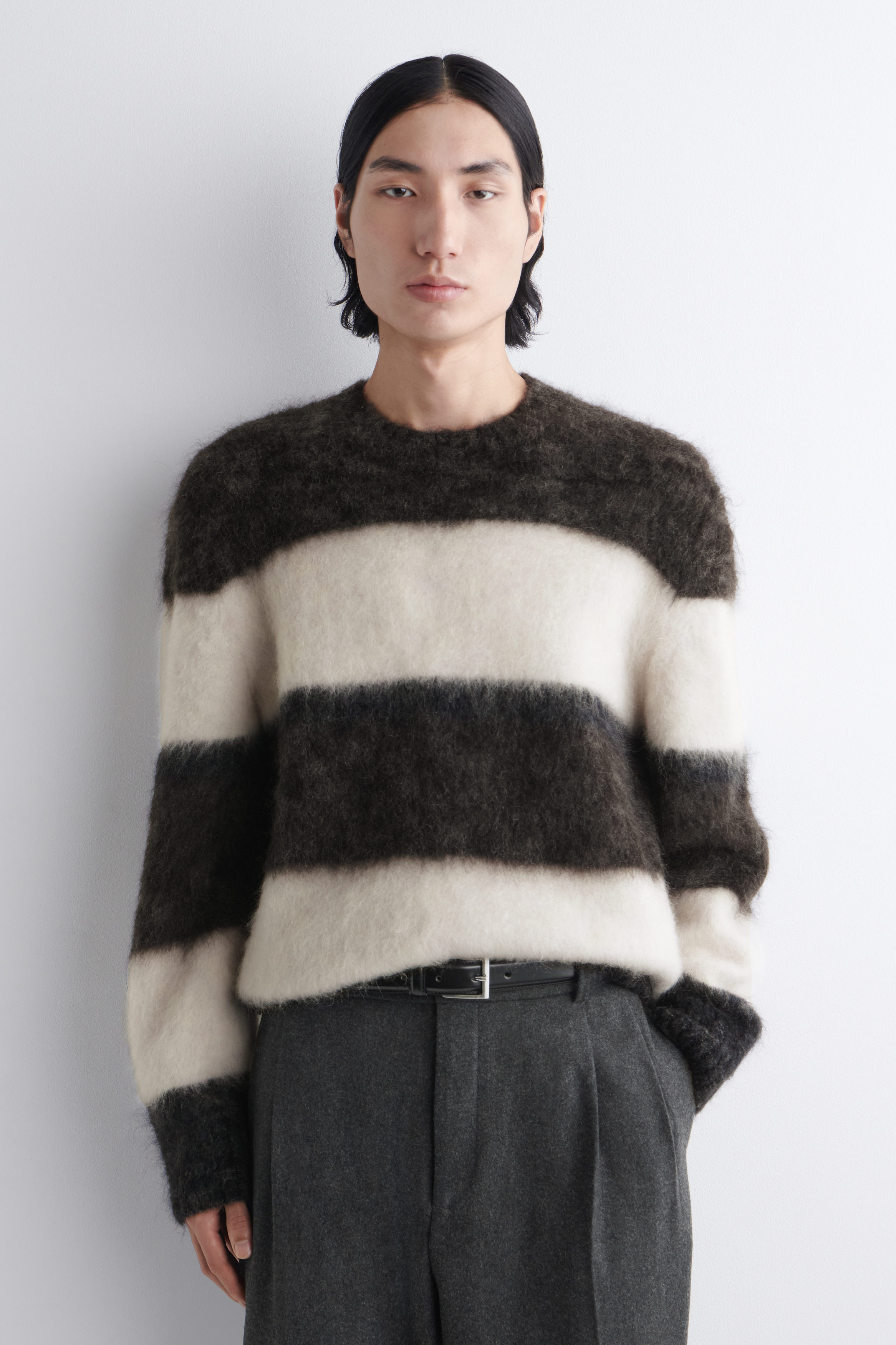 Colour-Block Mohair Crew-Neck Jumper