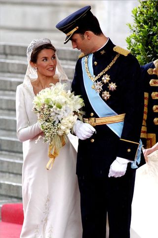 Queen Letizia wearing her wedding dress