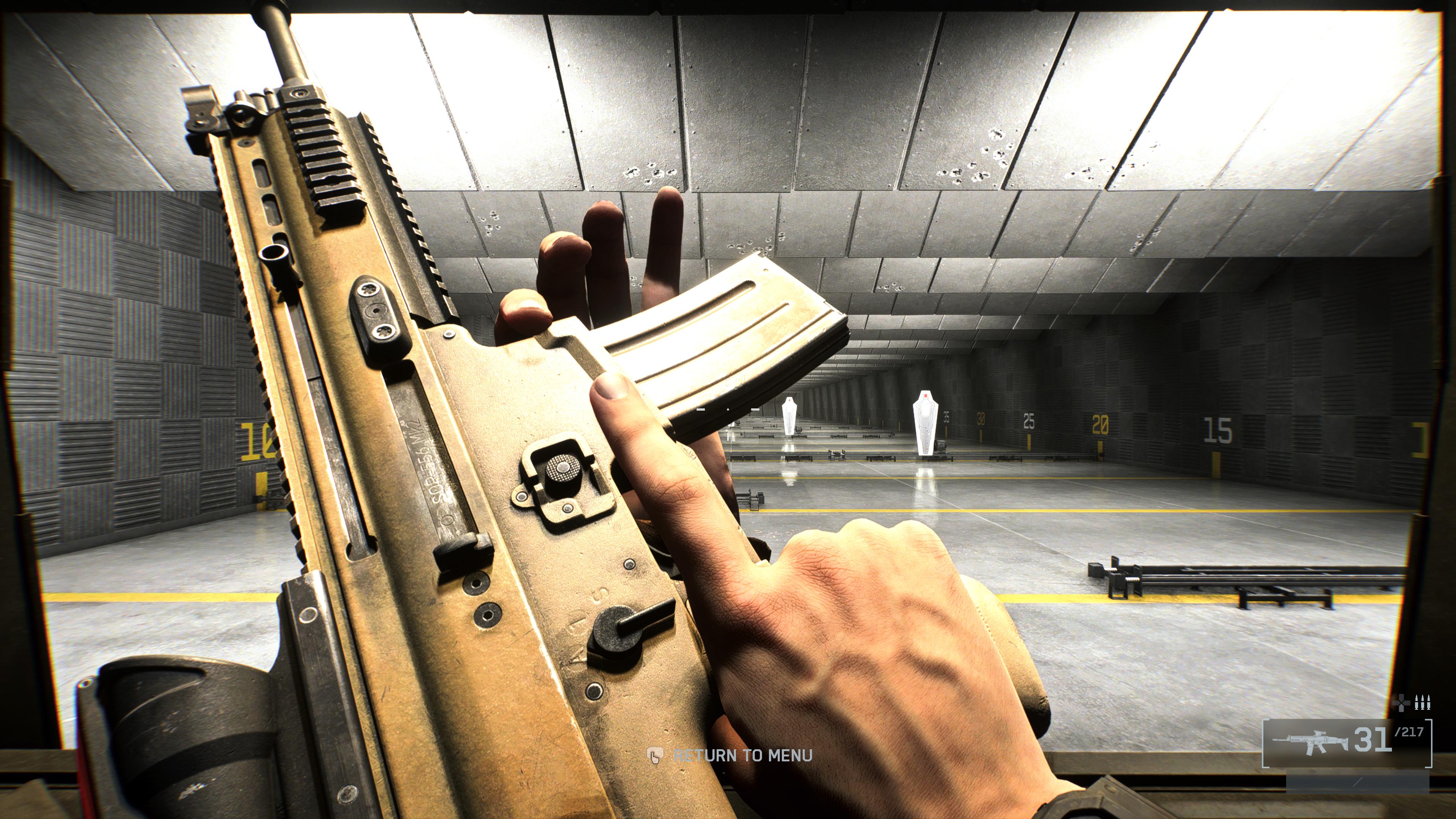 A player checks over one of the best Battlefield Redsec assault rifles