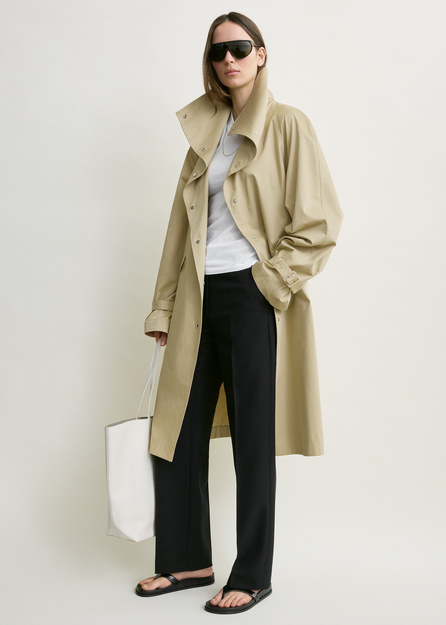 Oversized Cotton Trench Beige - 30